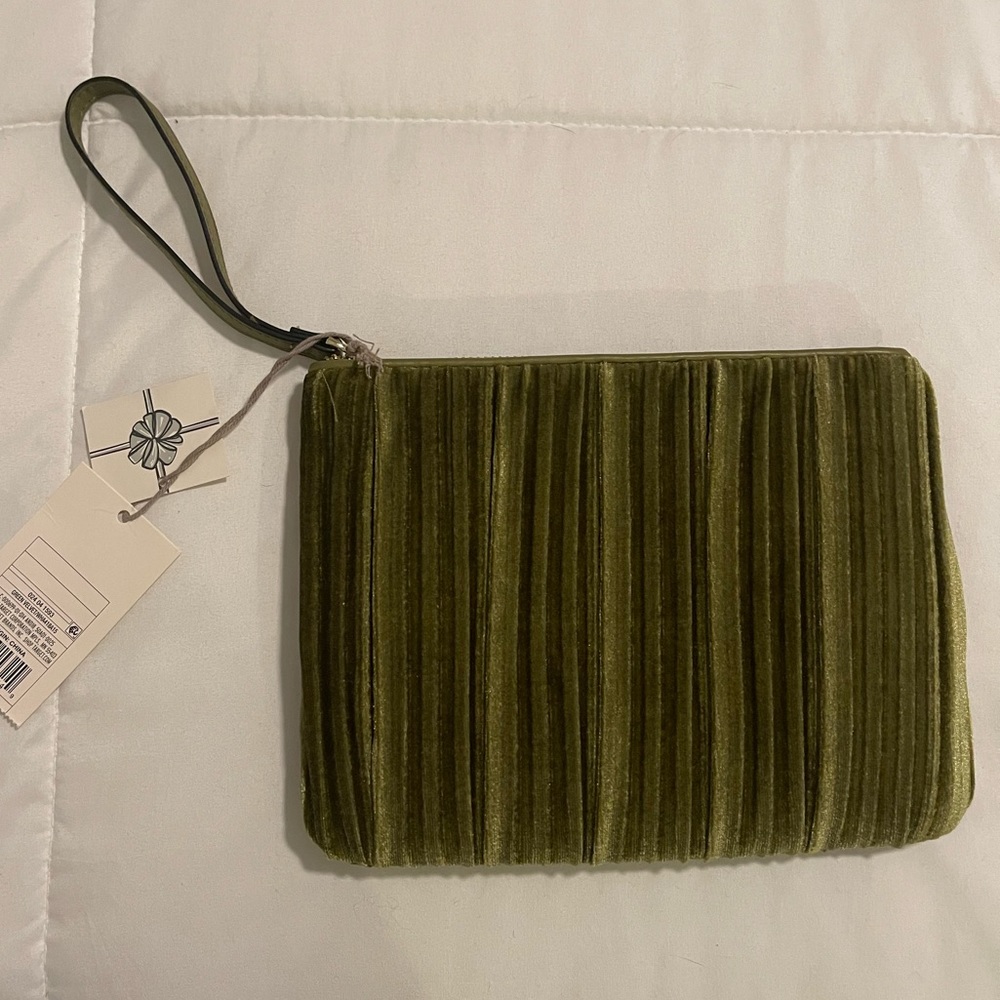 A New Day Velvet Green Clutch with handle